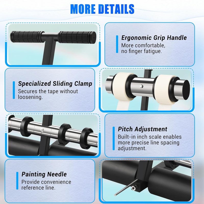 GADFISH Court Line Tape Machine, Basketball Court Line Striping Machine, Playing Field Striping Line Marking Machine, Adjustable Floor Paint Tape Applicator for Parking Lots, Driveway, Workshops - Image 5